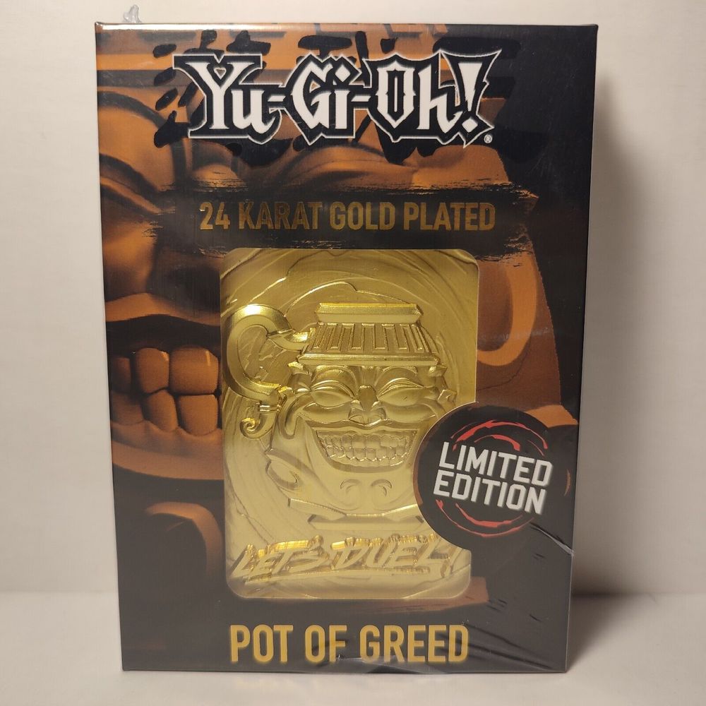 Yugioh Pot Of Greed Metal Card 24k Gold Plated Ingot Official Collectible